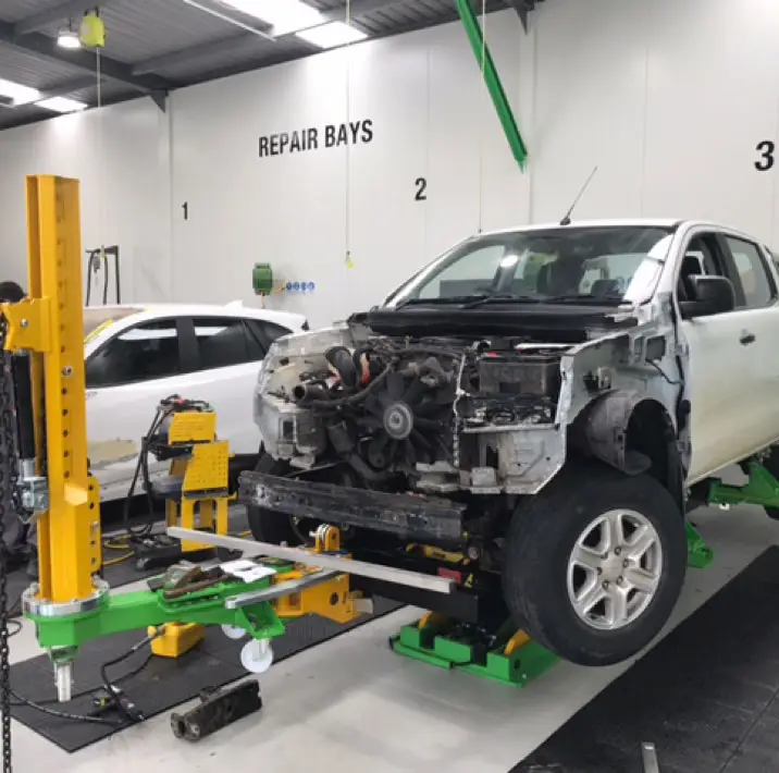 Pickup truck under repair — Auto Body Repairs in Port Stephens, NSW