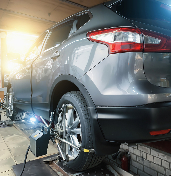 Wheels of SUV for Alignment Checking — Auto Body Repairs in Port Stephens, NSW